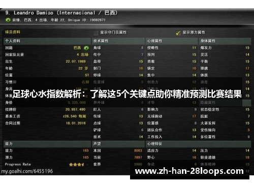 足球心水指数解析：了解这5个关键点助你精准预测比赛结果