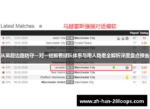 从英超边路防守一对一短板看球队体系与用人隐患全解析深度盘点报告